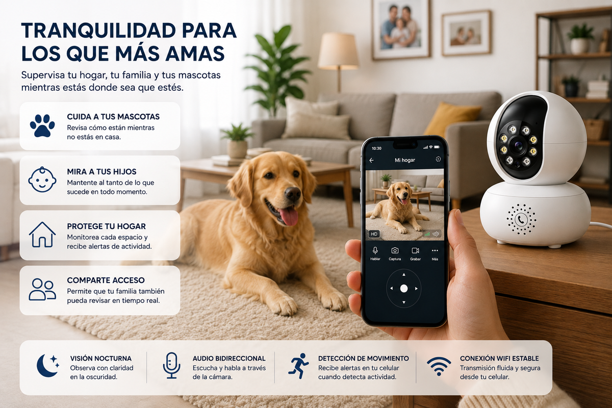 Cámara WiFi - Tranquilidad para los que más amas - mascotas e hijos