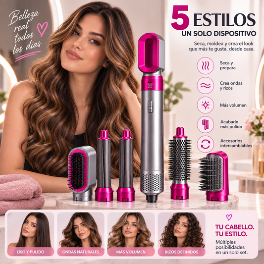 Cepillo Secador De Pelo 5 En 1
