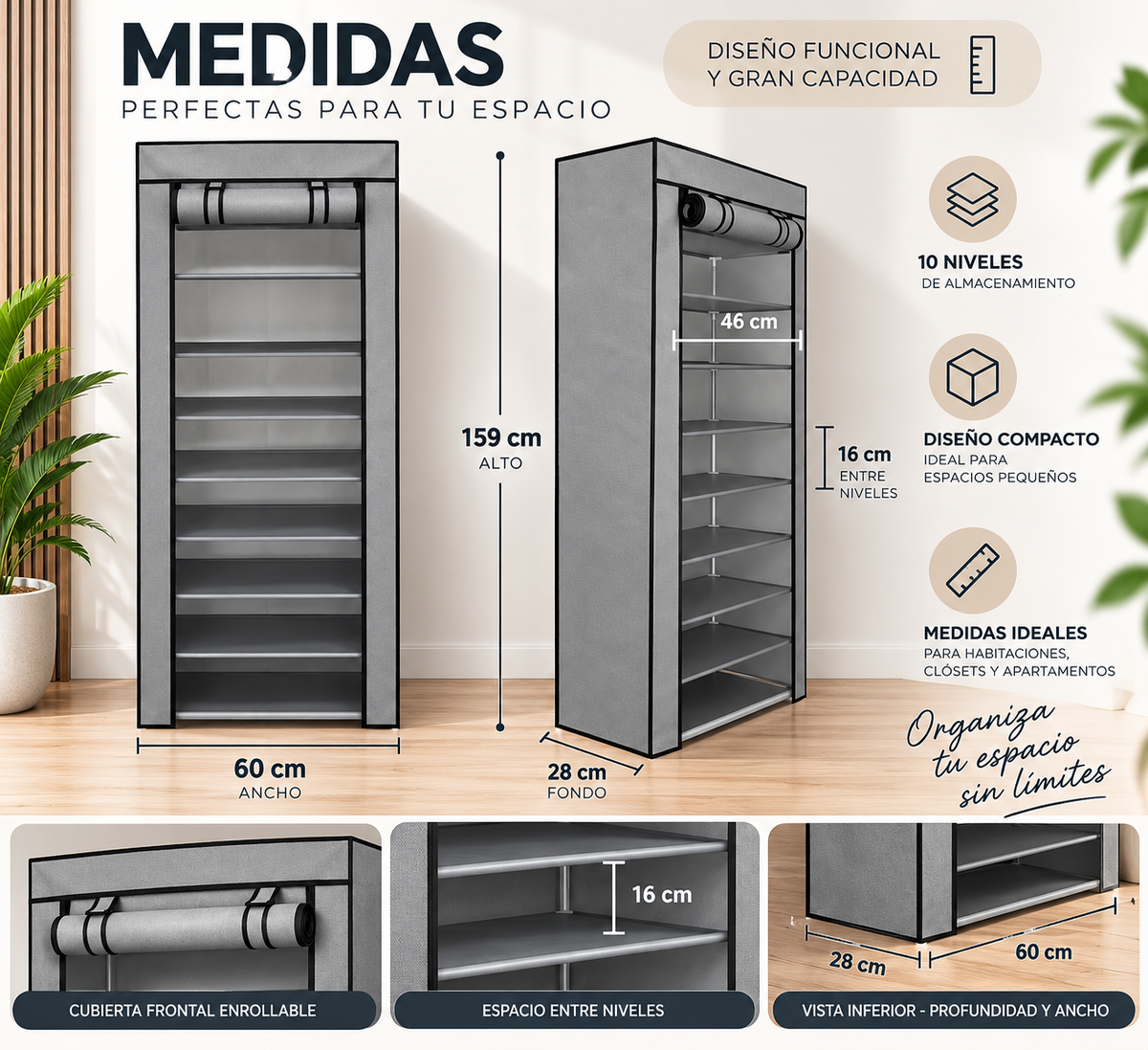 A494 Organizador de Zapatos de 9 Niveles