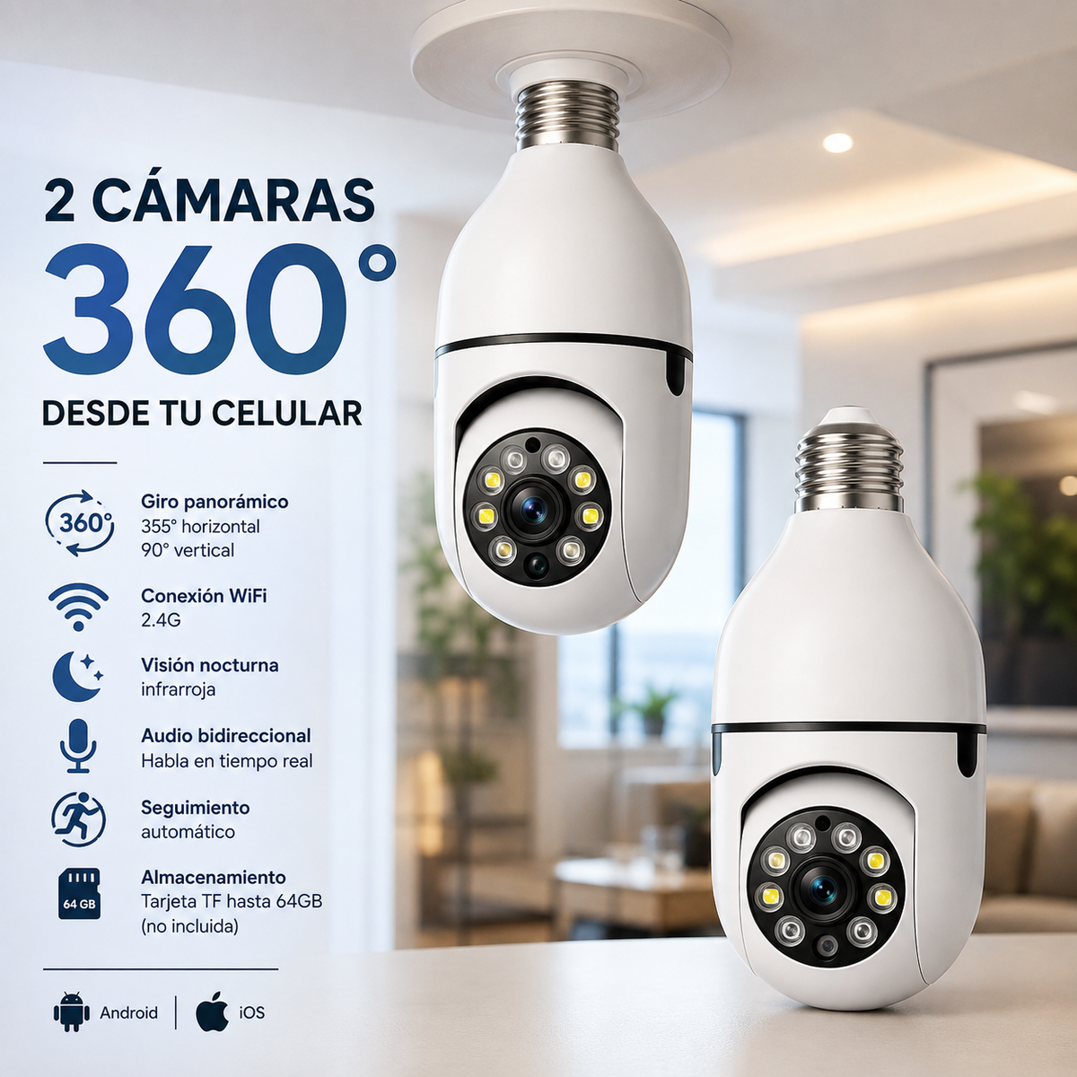 Camara Bombillo Combo 2 Unidades