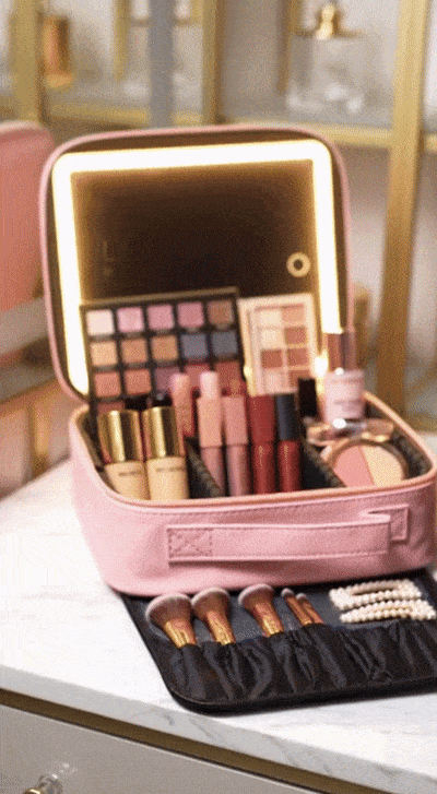Estuche de Maquillaje Portátil con Espejo