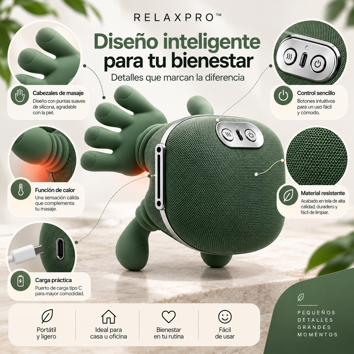 Masajeador Eléctrico Portátil de Cuello
