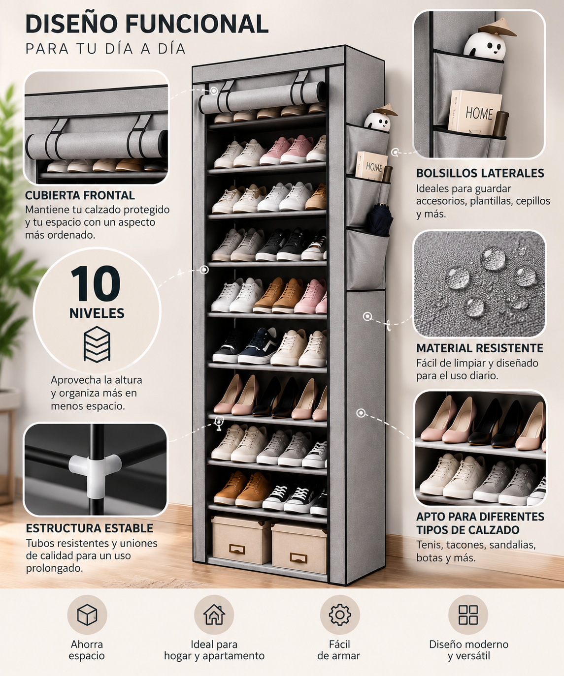 A494 Organizador de Zapatos de 9 Niveles